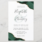 Papier Budget Emerald Green Agate Corners Mariage Invitat (Devant)