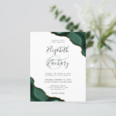 Papier Budget Emerald Green Agate Corners Mariage Invitat (Debout devant)