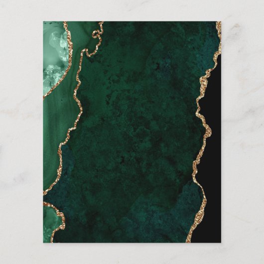 Papier Budget Emerald Green Agate Corners Mariage Invitat (Dos)