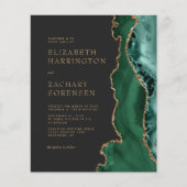 Papier Budget Emerald Green Agate Gold QR Code Mariage (Devant)