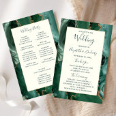Papier Budget Emerald Green Agate Ivory Wedding Program