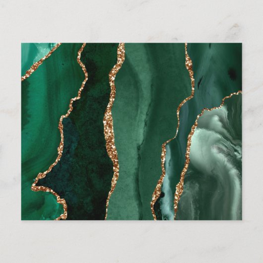 Papier Budget Emerald Green Agate Mariage Enregistrer la  (Dos)