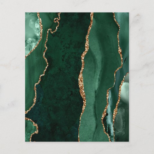 Papier Budget Emerald Green Agate Mariage Invitation (Dos)