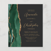 Papier Budget Emerald Green Agate Mariage Invitation (Devant)