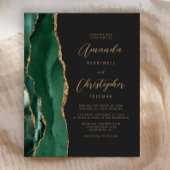 Papier Budget Emerald Green Agate Mariage Invitation