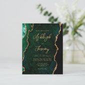 Papier Budget Emerald Green Agate Script Wedding Invitati (Debout devant)