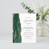 Papier Budget Emerald Green Agate Wedding Invite (Debout devant)
