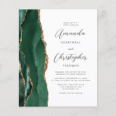 Papier Budget Emerald Green Agate Wedding Invite (Devant)