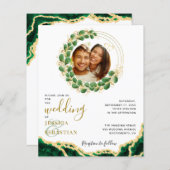 Papier Budget Emerald Green Eucalyptus Agate Mariage (Devant / Derrière)