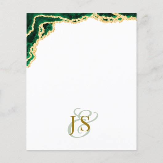 Papier Budget Emerald Green Eucalyptus Agate Mariage (Dos)