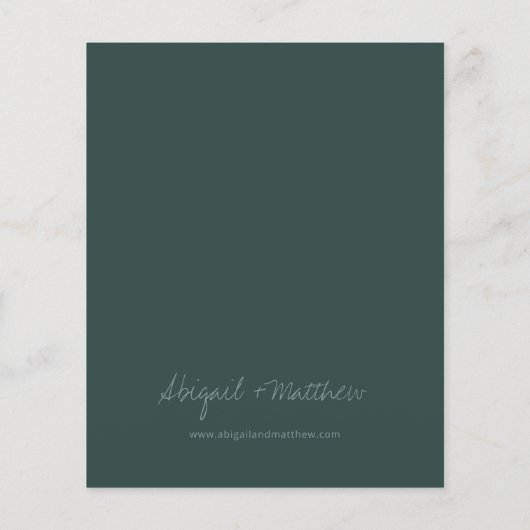 Papier Budget Emerald Green Faire-part de mariage simple (Dos)