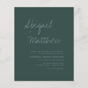 Papier Budget Emerald Green Faire-part de mariage simple
