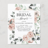 Papier Budget Emerald Green Fête des mariées Floral (Devant)