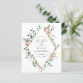 Papier Budget Emerald Green Floral Faire-part de mariage (Debout devant)