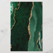 Papier Budget Emerald Green Gold Agate Dark Mariage (Dos)