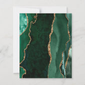 Papier Budget Emerald Green Gold Agate Faire-part de mari (Dos)