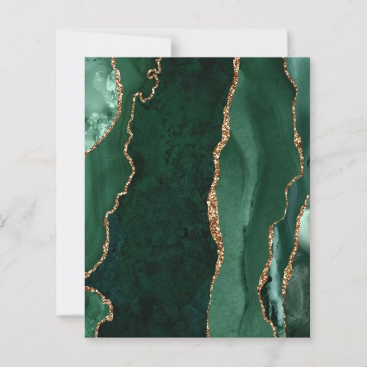 Papier Budget Emerald Green Gold Agate Faire-part de mari (Dos)