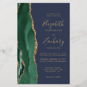 Papier Budget Emerald Green Gold Agate Marine Blue Mariag (Devant)