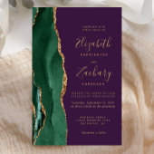 Papier Budget Emerald Green Gold Agate Purple Mariage
