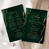 Papier Budget Emerald Green Gold Agate Wedding Program