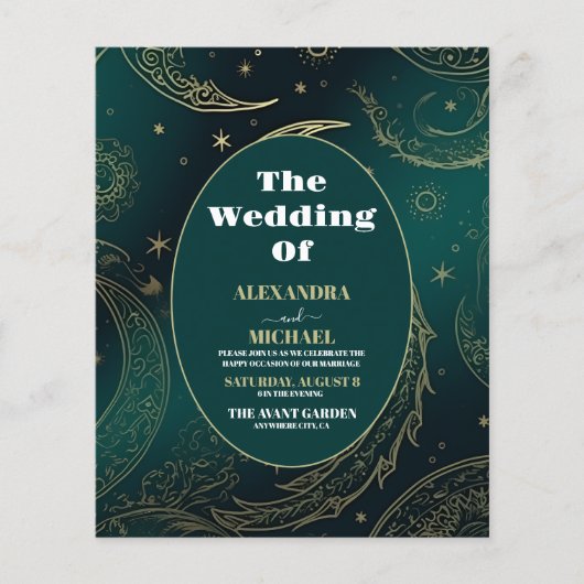 Papier Budget Emerald Green Gold CelestiMariage (Devant)