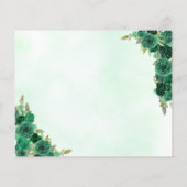 Papier Budget Emerald Green Gold Floral Princess RSVP (Dos)