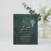 Papier Budget Emerald Green Gold Modern Wedding Invitatio (Debout devant)