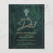 Papier Budget Emerald Green Gold Modern Wedding Invitatio (Devant)