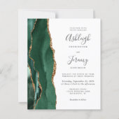 Papier Budget Emerald Green Gold QR Code de mariage Invit (Devant)