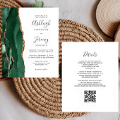 Papier Budget Emerald Green Gold QR Code de mariage Invit