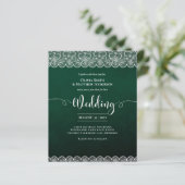 Papier BUDGET Emerald Green Lace Blanche Rustique Mariage (Debout devant)