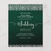 Papier BUDGET Emerald Green Lace Blanche Rustique Mariage (Devant)
