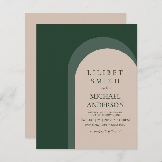 Papier BUDGET Emerald Green Mariage (Devant / Derrière)