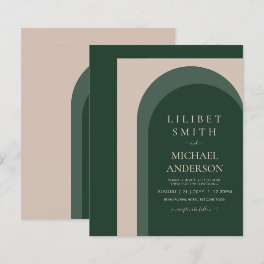 Papier BUDGET Emerald Green Mariage (Devant / Derrière)