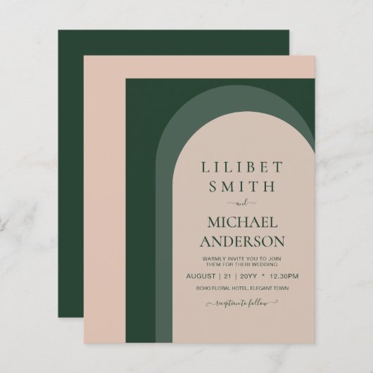 Papier BUDGET Emerald Green Mariage (Devant / Derrière)