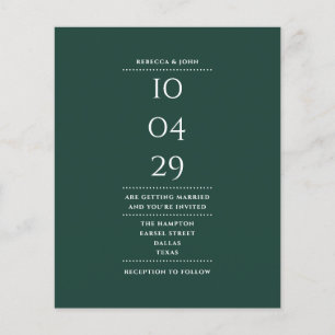 Papier Budget Emerald Green Mariage Date Invitation