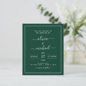 Papier Budget Emerald Green Mariage Typographie moderne (Debout devant)
