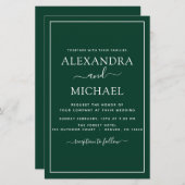 Papier Budget Emerald Green Mariage Typographie moderne (Devant / Derrière)