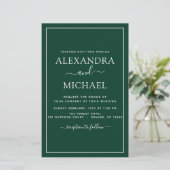 Papier Budget Emerald Green Mariage Typographie moderne (Debout devant)