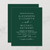 Papier Budget Emerald Green Mariage Typographie moderne (Devant / Derrière)
