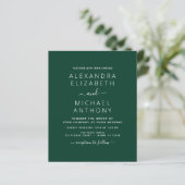 Papier Budget Emerald Green Mariage Typographie moderne (Debout devant)