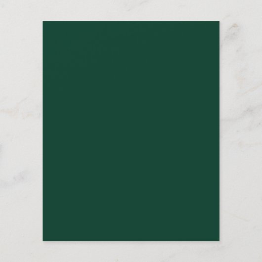 Papier Budget Emerald Green Mariage Typographie moderne (Dos)