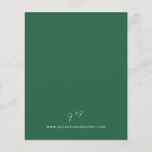 Papier Budget Emerald Green MOD Mariage de calligraphie (Dos)