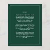 Papier BUDGET Emerald Green MONOCHROME Mariage (Dos)