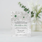 Papier Budget Emerald Green Snowflakes Faire-part de mari (Debout devant)