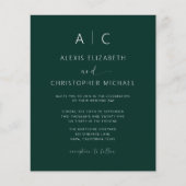 Papier Budget Emerald Green Tout en un Mariage QR Code (Devant)