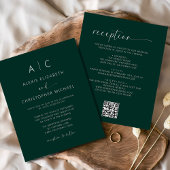 Papier Budget Emerald Green Tout en un Mariage QR Code