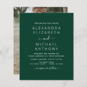 Papier Budget Emerald Mariage vert avec invitation photo (Devant / Derrière)