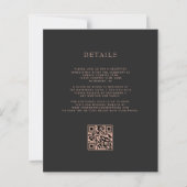 Papier Budget Émeraude Agate Rose Or Code QR Mariage (Dos)