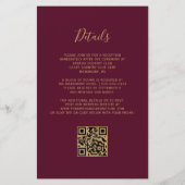 Papier Budget Émeraude Bordeaux Code QR Mariage (Dos)